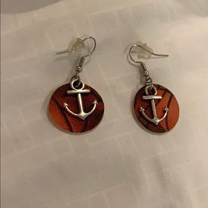 Basketball anchor earrings